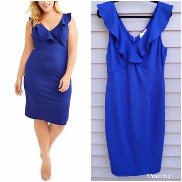 Love Squared Dresses & Skirts - Sale! Gorgeous Blue Ruffle Midi Dress